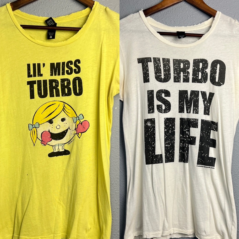 Alternative Grunge Lil‎ Miss Turbo Kick Graphic Shirt Beachbody Chalene Johnson